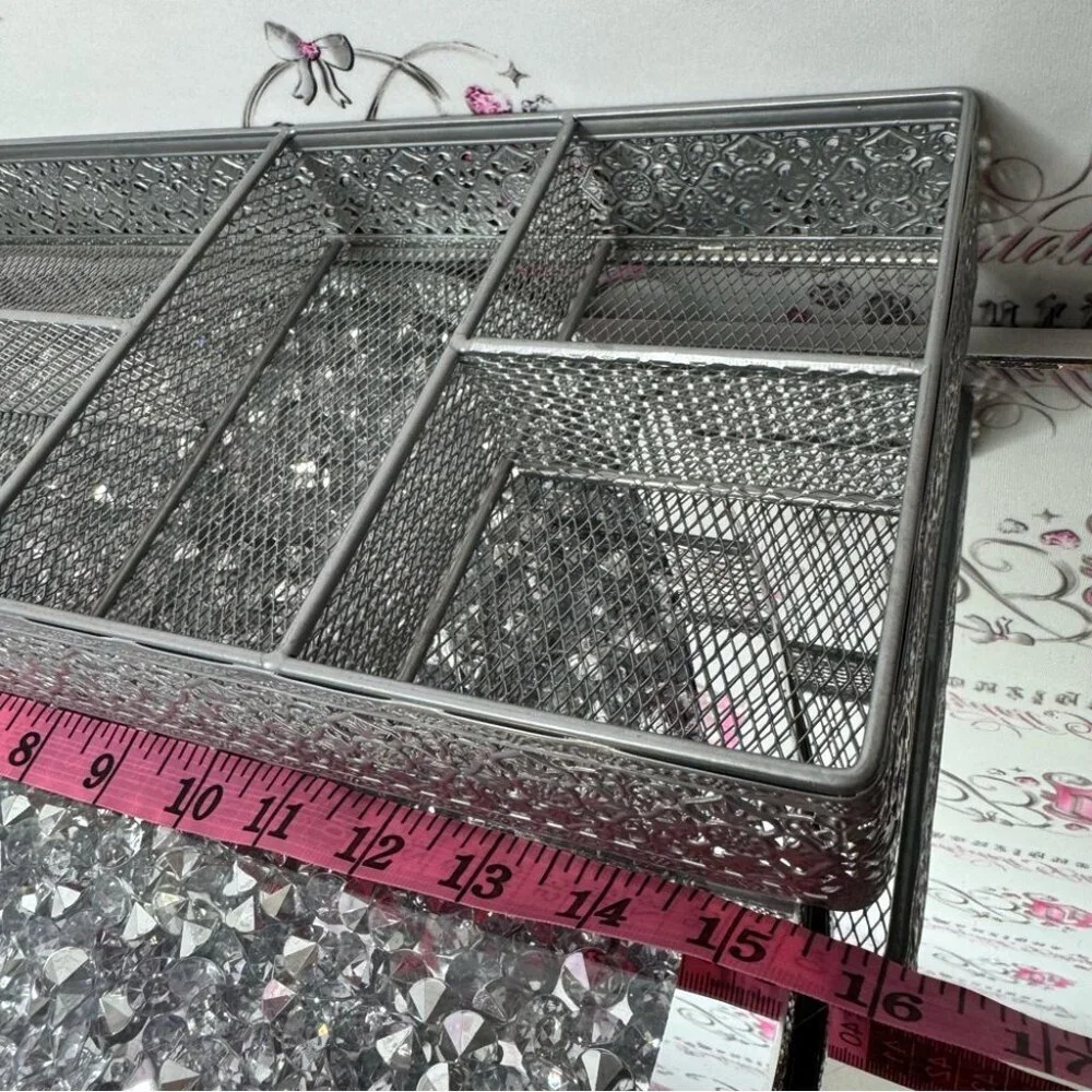 Tray organizer metal silver ornate luxe Elegant Silver Tray stunning home decor